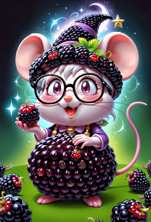A Magical Mouse With A Magic Want Casting Speels. Fantasy Th...
