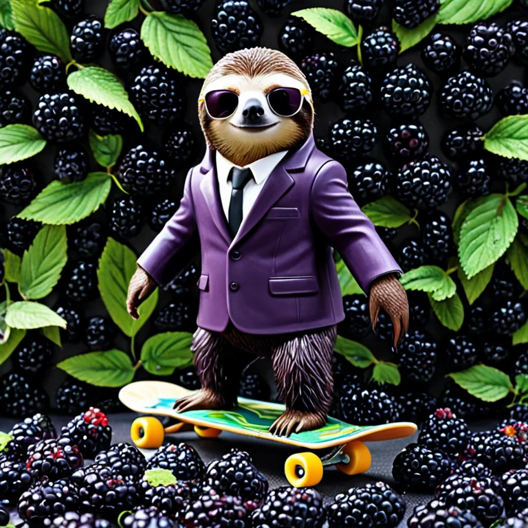 Blackberryworld, A Sloth In A Suit And Sunglasses Riding A S...