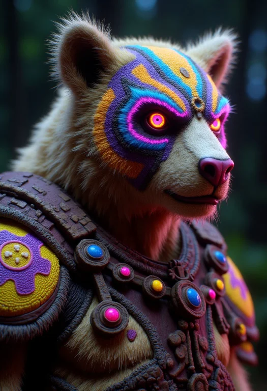 Wakanda Bear In The Jungle Detailed 3-d Ftc, Detailed, Neon...