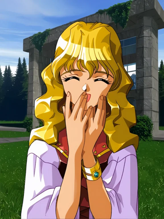 Noische Amolphy, 1girl, Solo, Blonde Hair, Closed Eyes, Long...