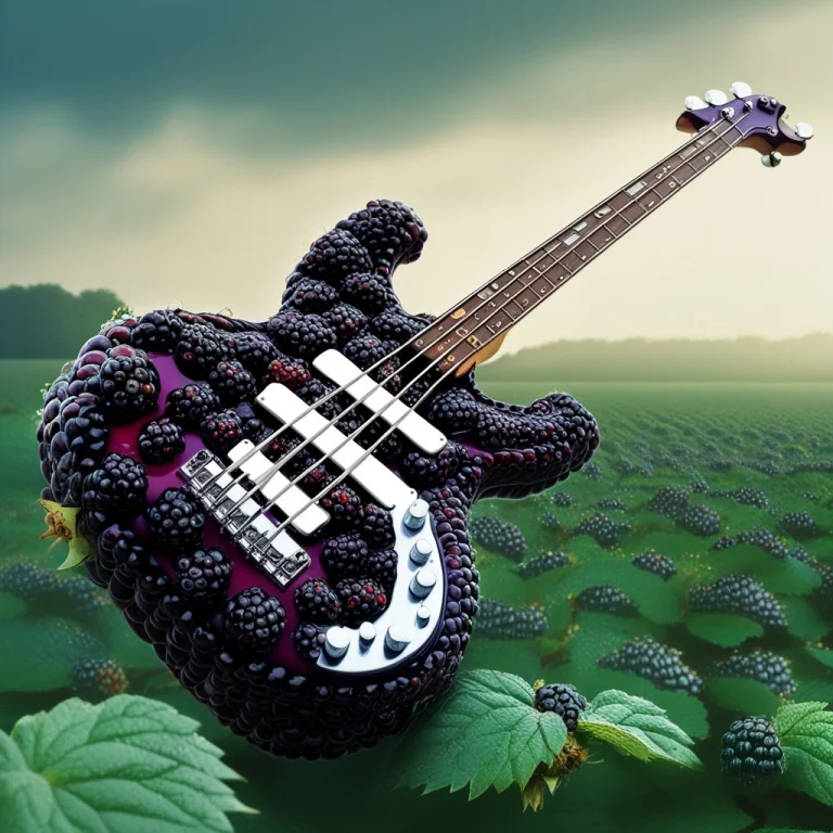 Bass Guitar, Blackberryworld Flying Low Over A Field Of Blac...