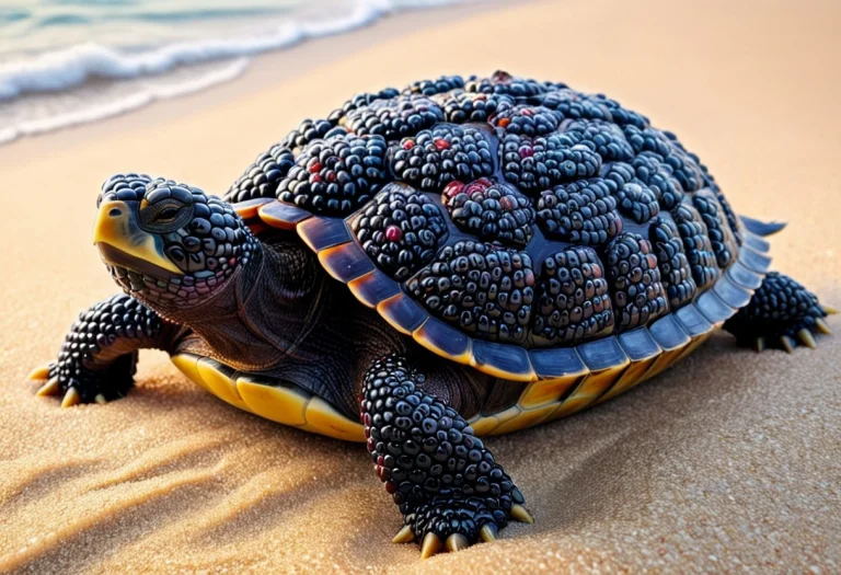 Blackberryworld Turtle-shell On A Cute Turtle At The Sand Be...