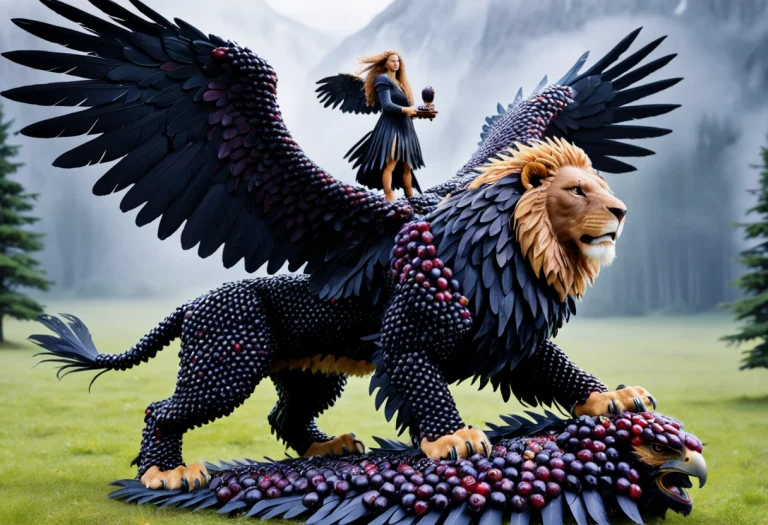 Blackberryworld, Lion With Eagle Wings, Meme, Masterpiece1.3...