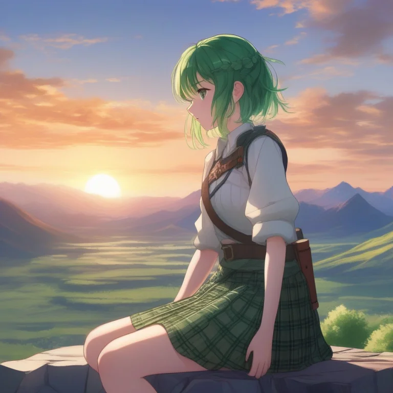 High Quality, Detailed, 1girl, Waist-length Hair, Green Hair...
