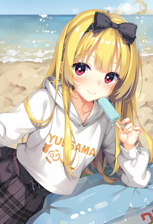 Yuzusoftstyle, 1girl, Solo, Yue Sama, Blonde Hair, Red Eyes,...