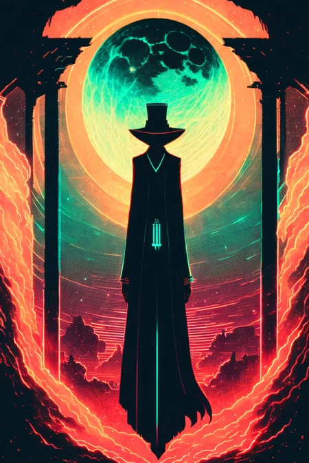 Tarot768, Neon Cosmonaut, Paintedabstract