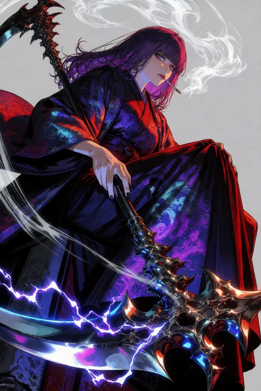 A High-impact Cinematic Manhwa Illustration Of A Long-haired...