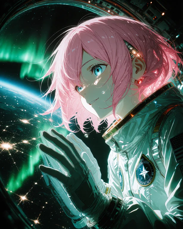 Zidiusart, Anime-style, A Woman Astronaut In Her Twenties Wi...