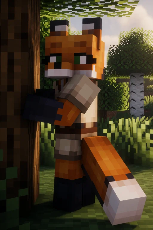 An Anthropomorphic Fox With Sleek Fur, Large Expressive Eyes...