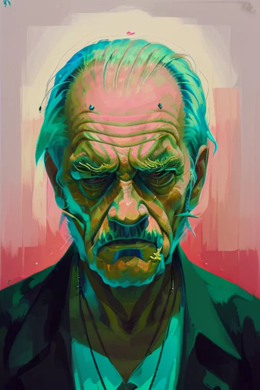 A Portrait Of A Angry Old Man