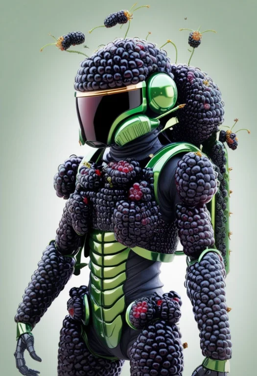 Fruity Intergalactic Bounty Hunter  Insectoid Green Helmeted...