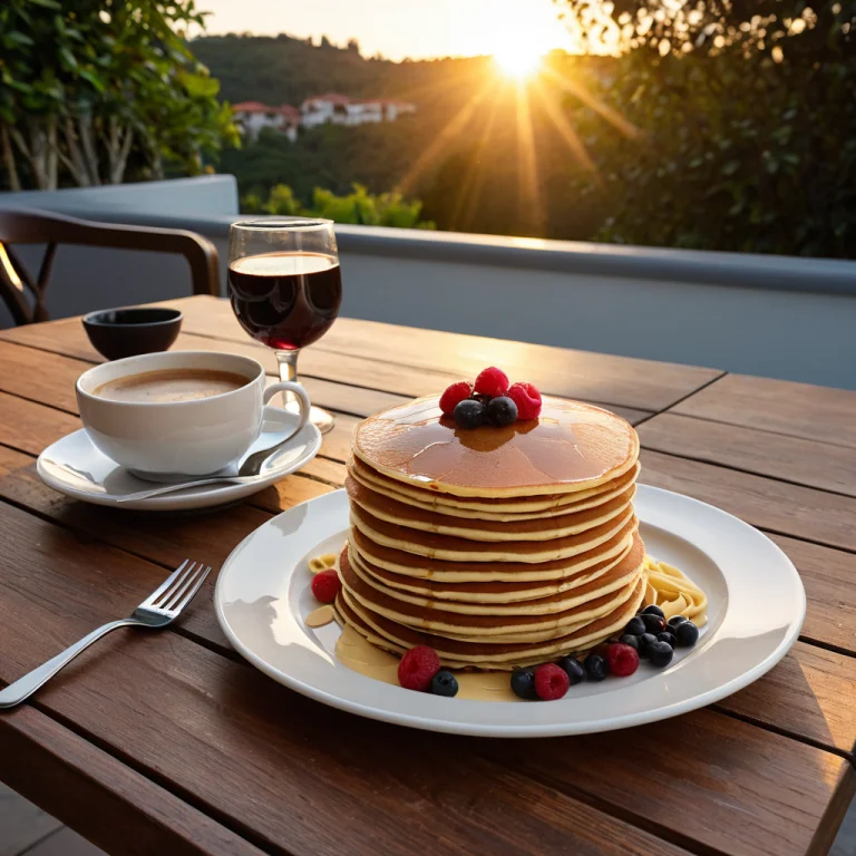 Foodsunriseterrace4, Product Photography Of A Stack Of Panca...