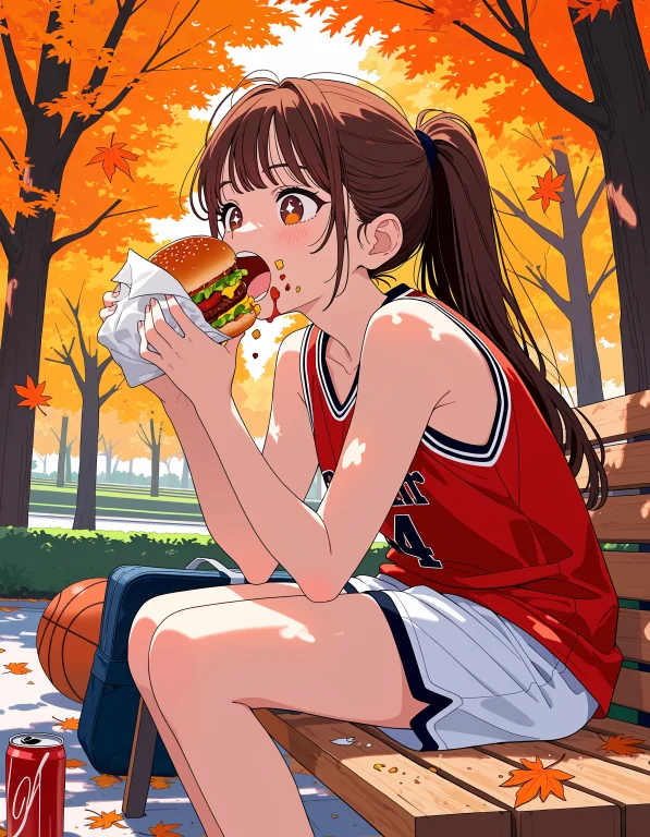 Cute Anime Style, Cinematic Low Angle Shot From The Side, A...