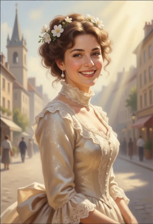 A Stunning Portrait Painting In The Style Of Impressionism O...