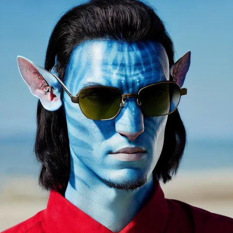 Avatar Style, Man, Handsome, Portrait, Medium Hair, Sunglass... — Stable Diffusion AI Prompt: Avatar style, man, handsome, portrait, medium hair, sunglasses