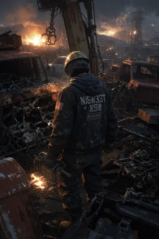 Njsw33t, Pinterestcore03, A Humanoid Figure Emerges From A T... — Stable Diffusion AI Prompt: @NJSW33T, pinterestcore03, A humanoid figure emerges from a towering pile of scr...