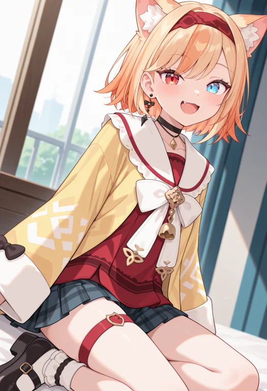 Masterpiece, Best Quality, Smile,fang,anime Coloring, 1girl,...