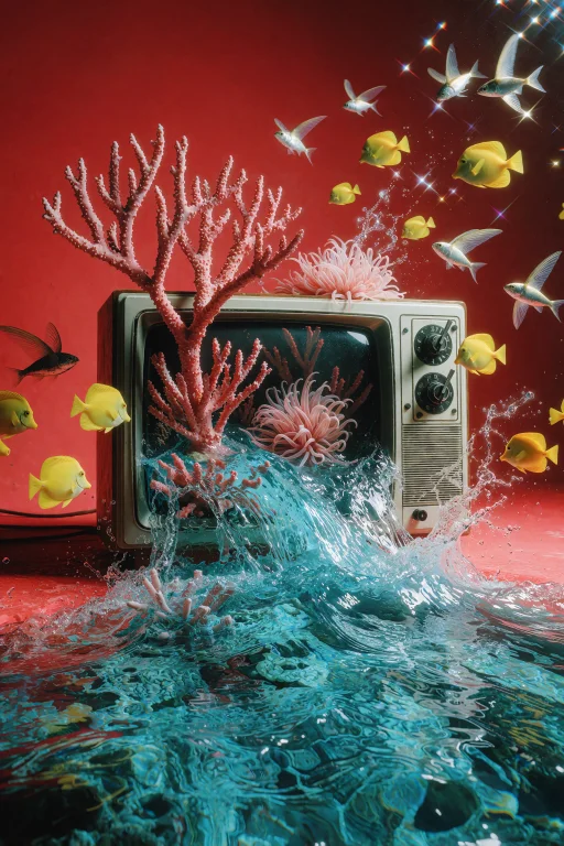 A High-concept Surrealist Still-life Installation Against A...