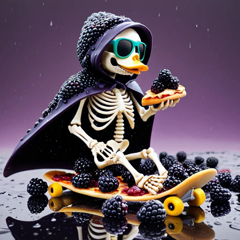 Blackberryworld, A Skeleton In A Black Hooded Cape And Mirro...