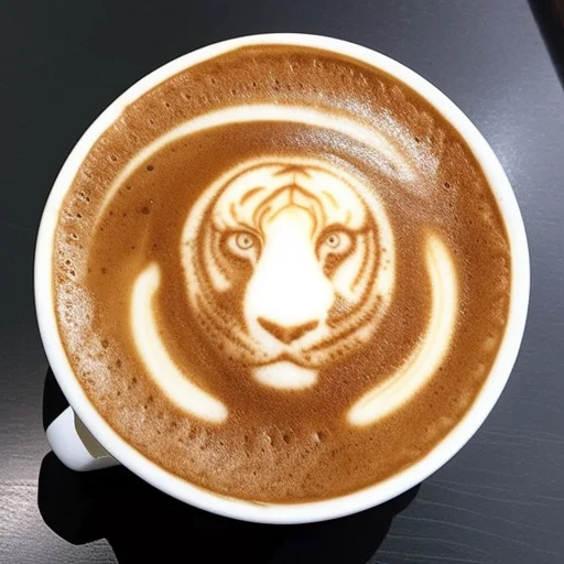Latteart Tiger Face, Cute, Simple