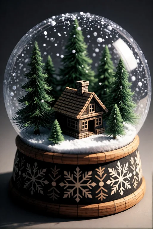 3dworld , A Snow Globe Whose Glass Is Thin Clear Vellum, Ins...