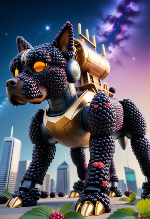Blackberryworld Statue Of A Massive War Robot Dog, Made Of B...