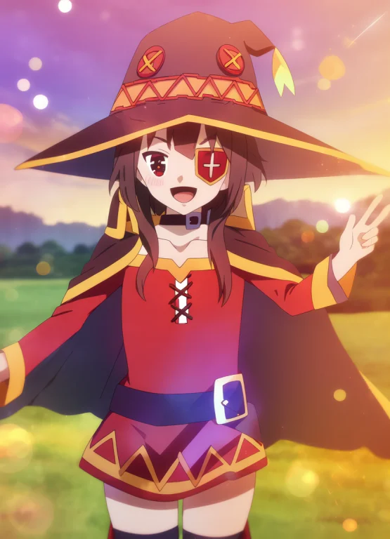 Field, Worn-down Sparkle Megumin, Eyepatch, Crimson Dress, W...