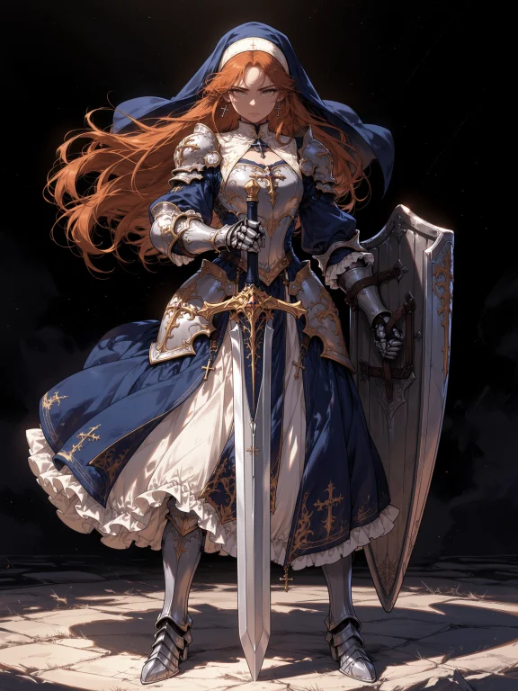 Masterpiece, Best Quality, Score9,1girl, Shield, Weapon, Sol...