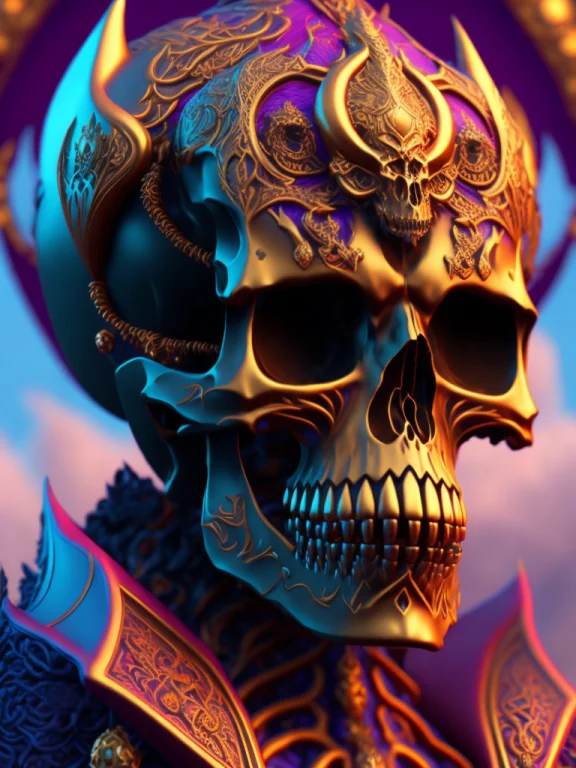 Skull Demon Sorcerer Concept Art Portrait By Casey Weldon, O...