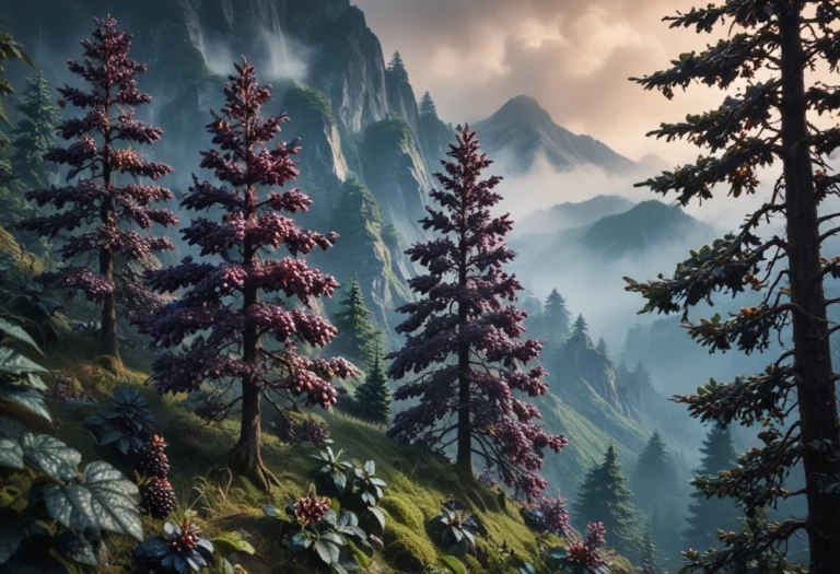 Blackberryworl,. A Mountain Landscape Rendered Entirely From...