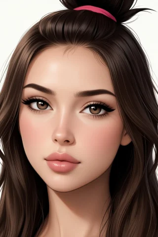 Woman Face Closeup, Topknot, Natural Look, Premier Quality,... — Stable Diffusion AI Prompt: woman face closeup, topknot, natural look, Premier quality, Premier quality, rea...