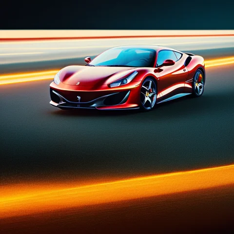 Movie Still, Close Shot, Masterpiece, A Ferrari Car On Road... — Stable Diffusion AI Prompt: movie still, close shot, masterpiece, a Ferrari car on road at night,