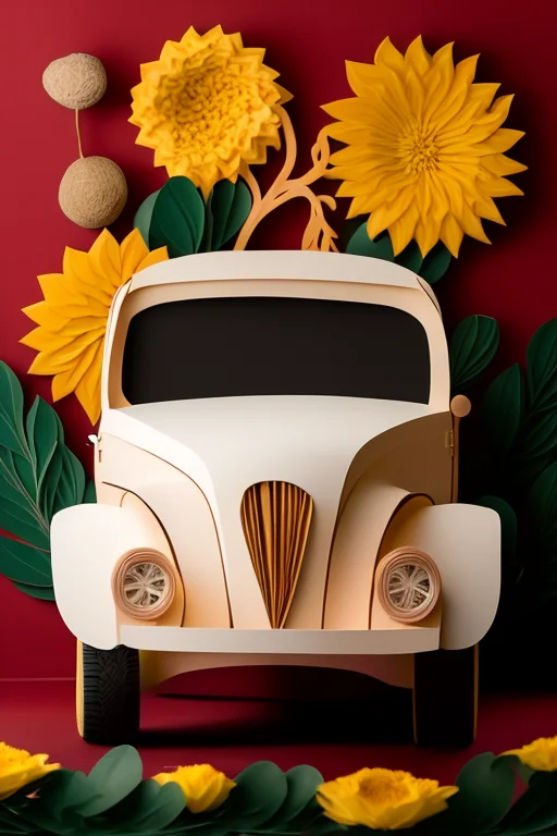 A Digital Art Of A Twingo Car In A Rz-shear Art Style