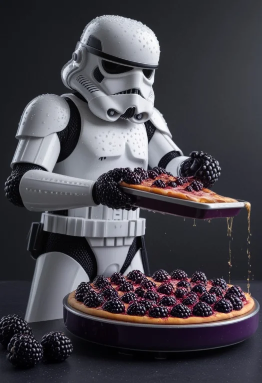 Blackberryworld, A Stormtrooper Trying To Extract A Pizza Sl...