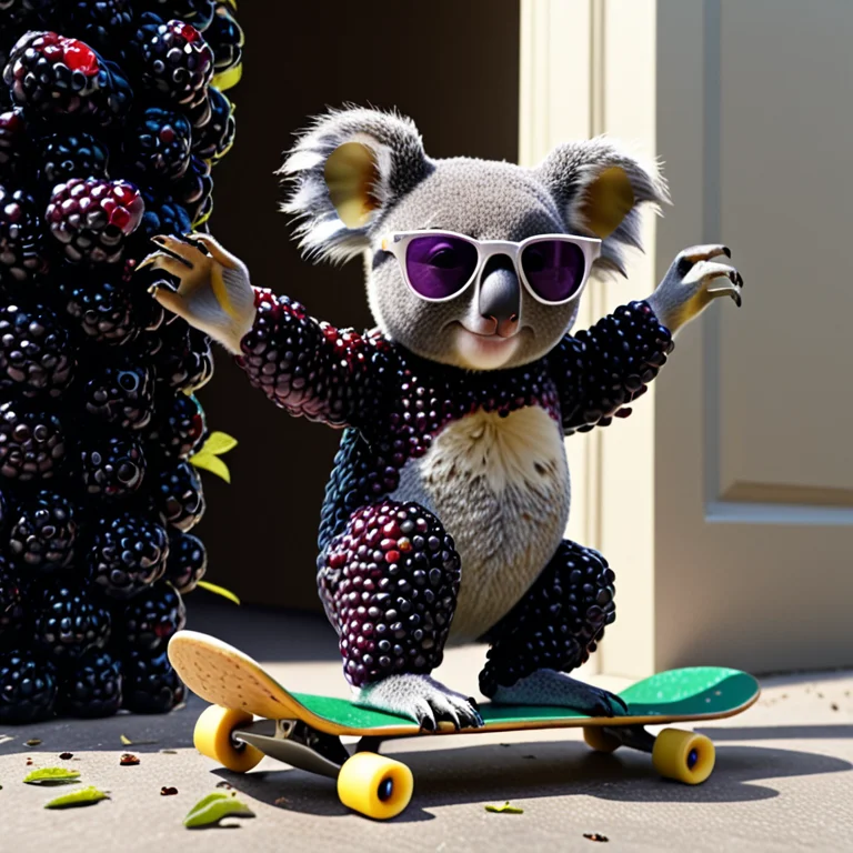 Blackberryworld, A Koala In Sunglasses Crashing Through A Do...