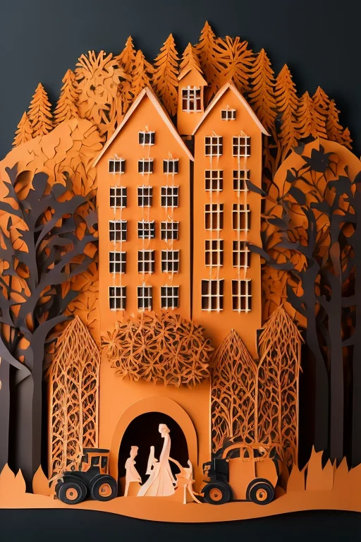 An Illustration Of A Huge City Street In A Rz-shear Art Styl...