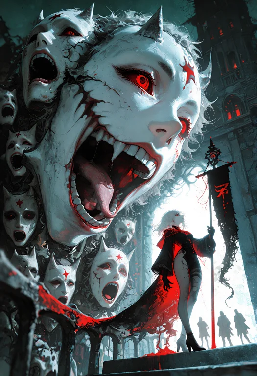 Bradhamel Art Style, Dark Fantasy Style Illustration. A Huge...