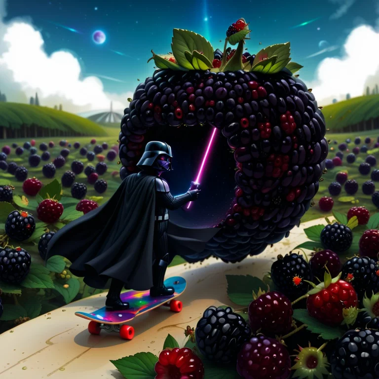 Darth Vader Made Of Blackberry Entering A Blackberry Shaped...