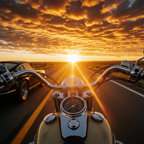 Cinematic Photorealism, First-person Point-of-view Pov Shot... — Stable Diffusion AI Prompt: Cinematic photorealism, first-person point-of-view (POV) shot from the seat of a...