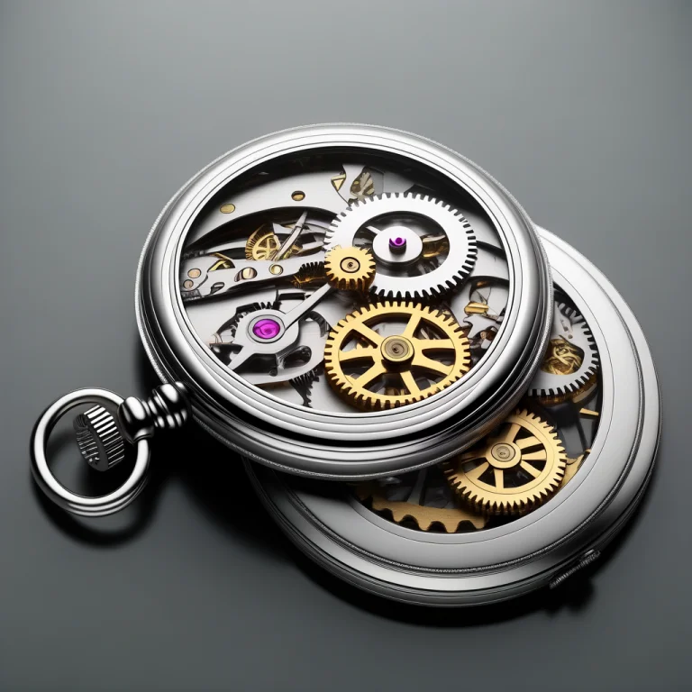 A Disassembled Pocket Watch Showing Its Gears, 3d Render, De...