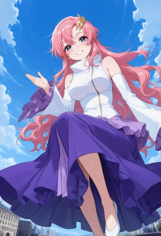 From Below, Blue Sky Background, Dynamic Angle, Smile, Cute,...