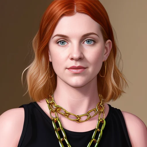 Portrait Of Auraqw Adrym Daryloz, Amber Red Hair, Green Eyes...