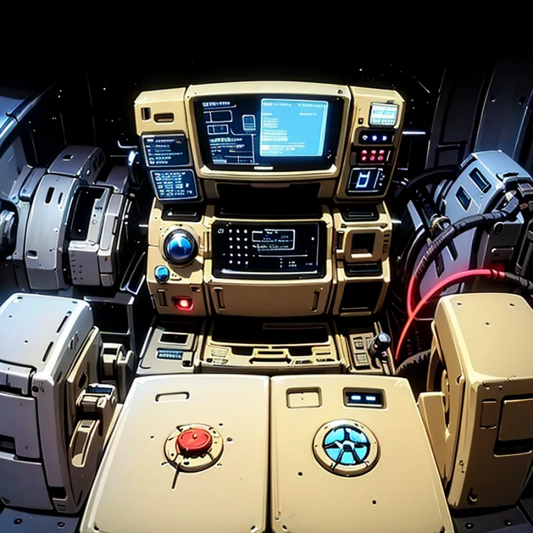 No Characters, Space Ship, Control Panels, Buttons