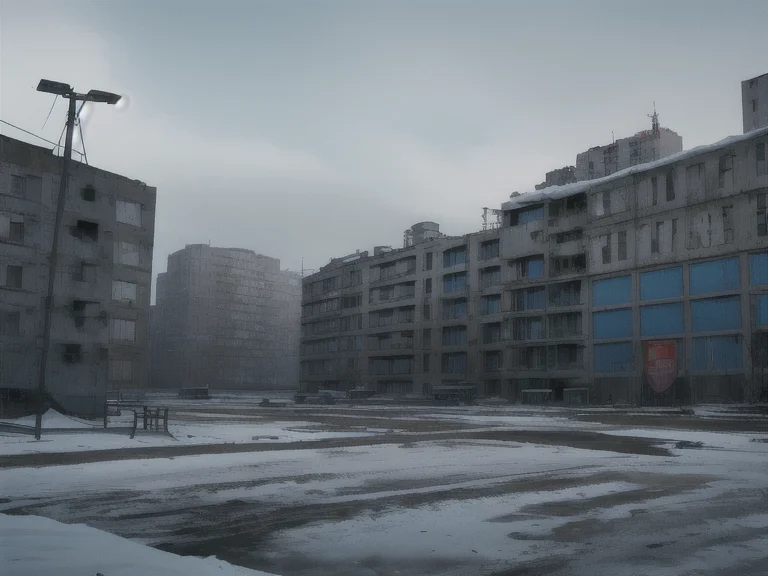 Masterpiece, Best Quality, Ultra-detailed, 8k, Bleak Siberia...