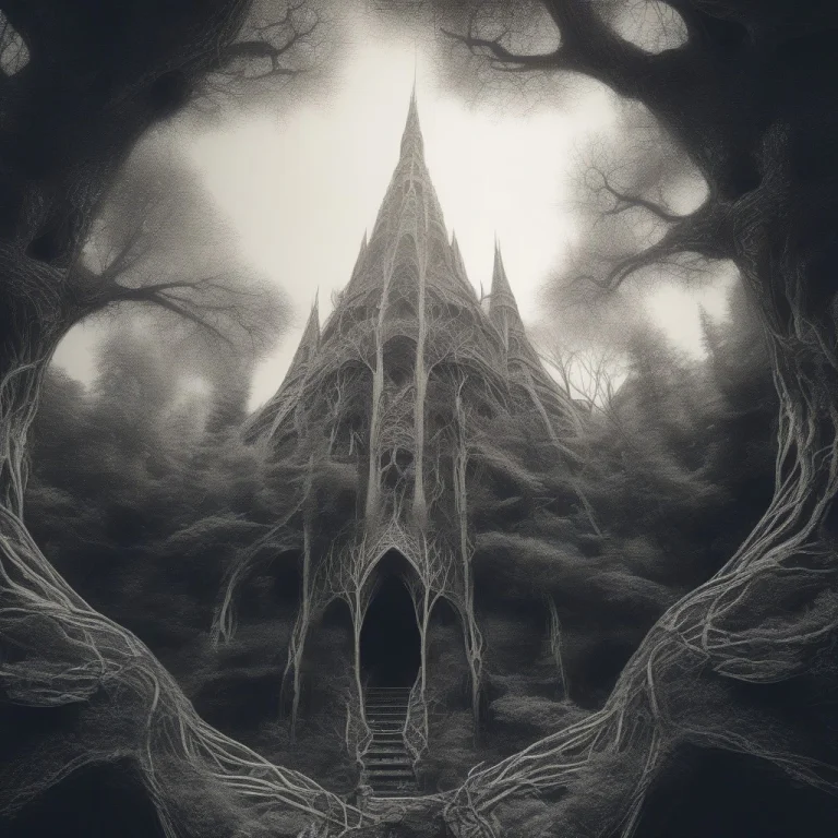 An Elven City Woven Into The Branches Of A Forest, Fantasy I...