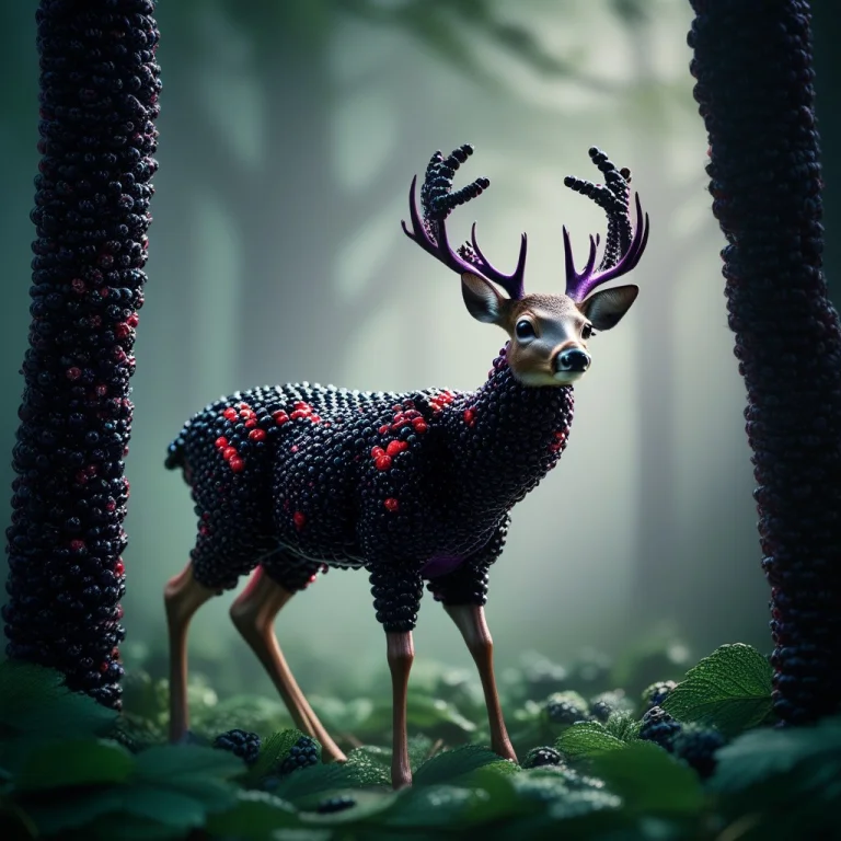 A Delicate Deer, Caught Mid-stride Through A Misty Woodland...