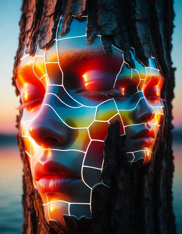 A Breathtaking Surreal Digital Artwork Featuring Two Etherea...