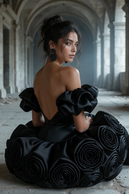 Cinematic High-fashion Editorial Photography, Medium-wide Sh...