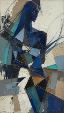 An Abstract Expressionist Oil Painting On A Heavy-textured C... — Stable Diffusion AI Prompt: An abstract expressionist oil painting on a heavy-textured canvas featuring a fe...