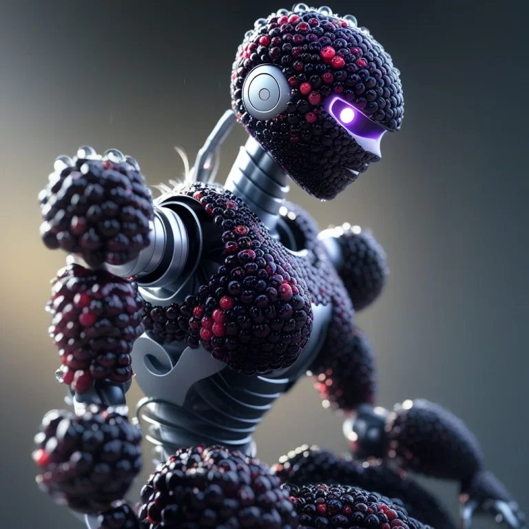 A Sleek, Futuristic Humanoid Robot Seated On A Rainy Skyscra...